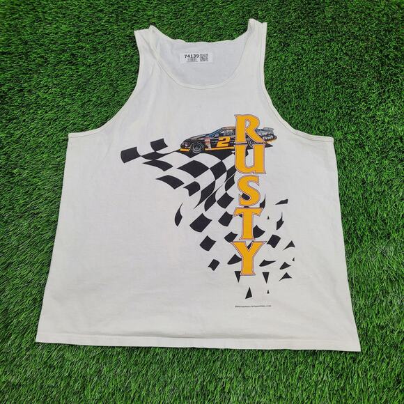 Vintage NASCAR Tank-Top Large 22x29 Rusty-Wallace - Picture 1 of 16